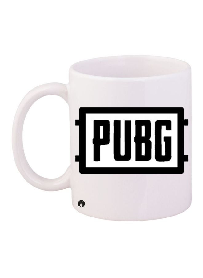 RYN PUBG Printed Coffee Mug White/Black 11ounce