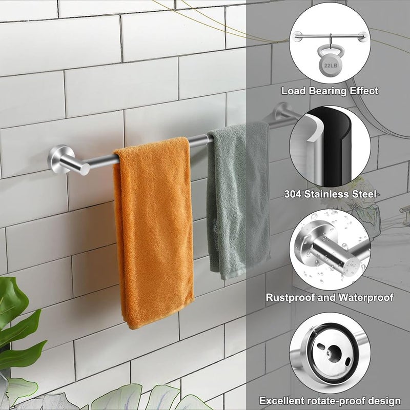 MGahyi Towel Racks for Bathroom-Adjustable Towel Holder(13.18inch-24inch) Sturdy and Rustproof Towel Bar Wall Mounted, Single Towel Bar Rod for Bathroom Accessories(1Pack,Silver) - Image 3
