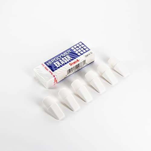 Pentel HI-Polymer Eraser Combo Pack, 6 Caps, 1 Large (ZEH0210BP7) - Image 2
