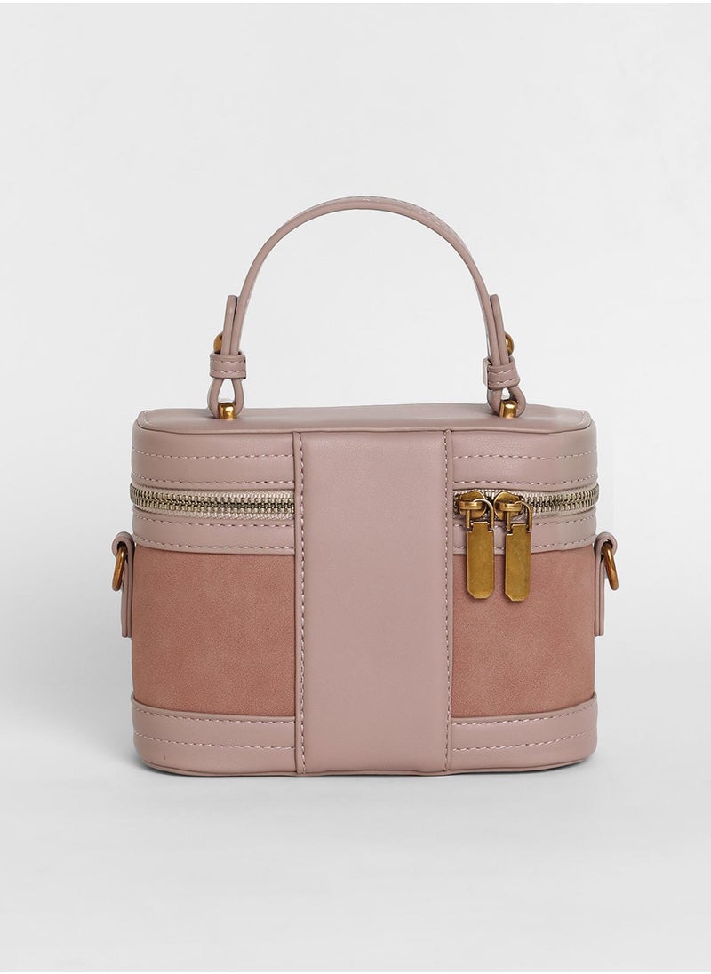 Haute Sauce - Women's The Velvet Oval Bucket Bag - Nude Pink - Image 1