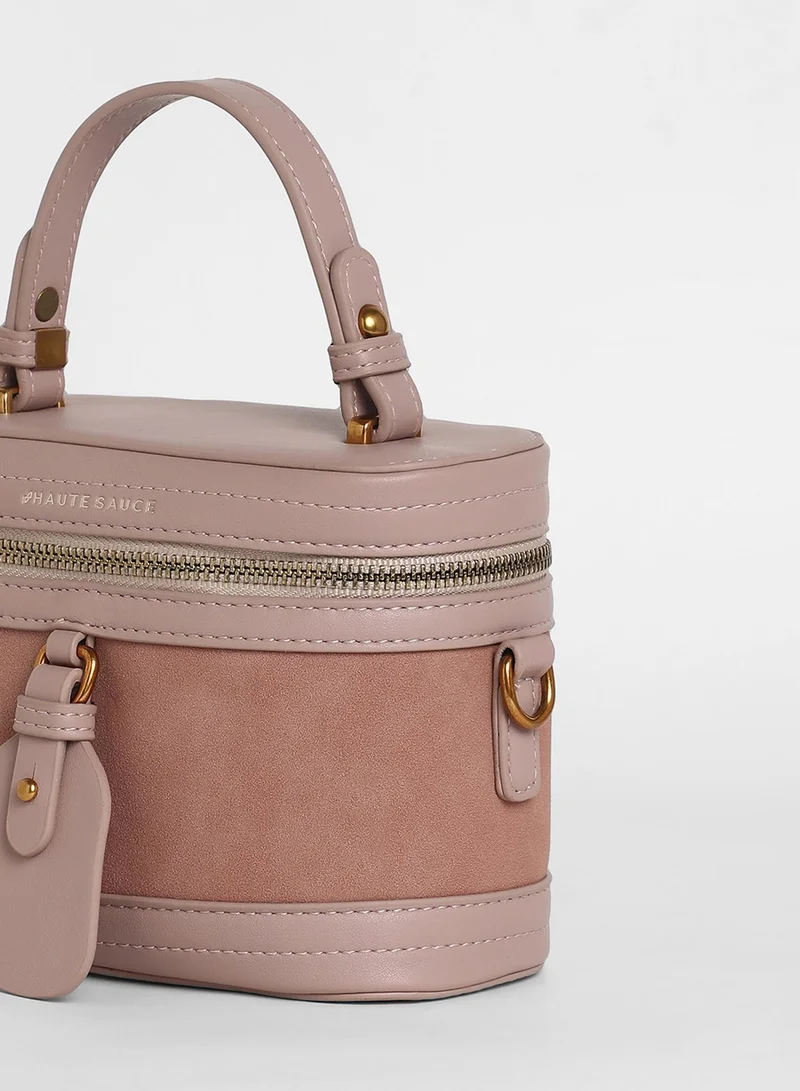 Haute Sauce Women's The Velvet Oval Bucket Bag - Nude Pink