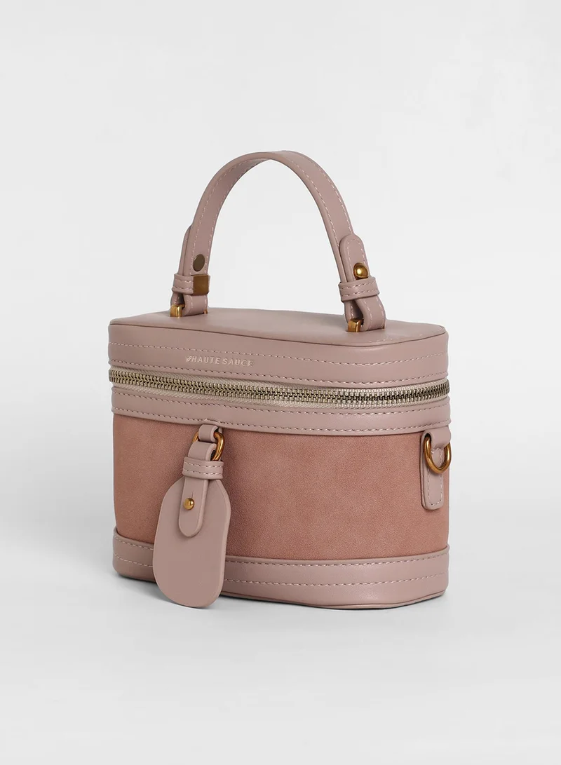 Haute Sauce Women's The Velvet Oval Bucket Bag - Nude Pink