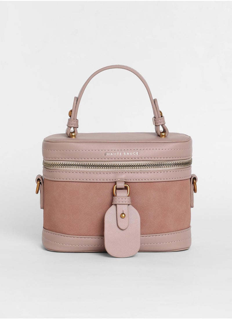 Haute Sauce - Women's The Velvet Oval Bucket Bag - Nude Pink - Image 1