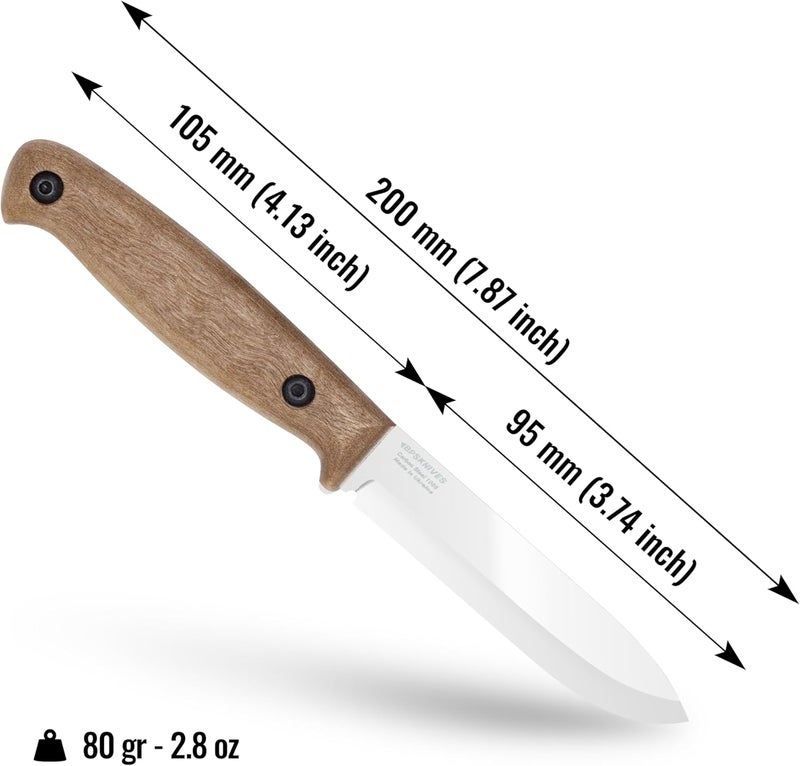 BPSKNIVES BPS Knives BS1FT CSH - Full-Tang Fixed-Blade Knife - Sharp Carbon Steel Bushcraft Knife With Sheath - Survival Compact Knives - Outdoor Tactical Camp Knife - Image 3