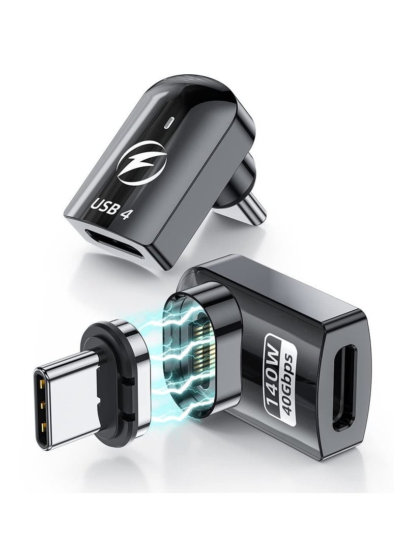 SYOSI 2PCS USB C Magnetic Adapter, Magnetic USB C Adapter USB4 Magnetic Adapter 24 Pins 40Gbps 8K 60Hz Adapter PD 140W Charge for Thunderbolt 3/4, MacBook Pro/Air, Swtich and More Type C Devices  - Image 1