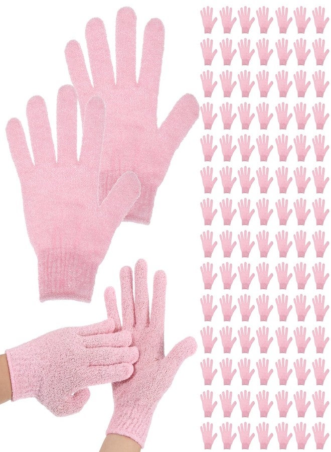 Rainmae 50 Pairs Exfoliating Gloves for Body Bulk, Double Sided Bath Scrub Gloves for Shower, Body Exfoliator Mitt for Spa, Dead Skin Remover for Men Women (Pink) - Image 1