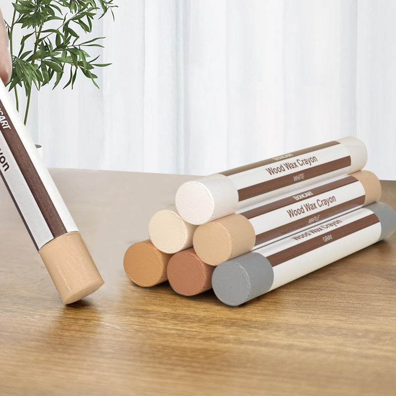 Boncart Wood Filler Sticks6 Colors Wood Wax CrayonsEasy Repair Scratches Scuffs Cracks and Nail Holes on Wood Furniture Floors Cabinets Tables and Doors - Image 3