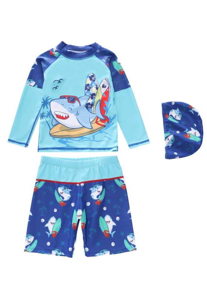 New Style Children's Swimwear Boys Separates Long Sleeve Mid-length Pants Small Medium Large Kids Swim Trunks Boys' Swimwear