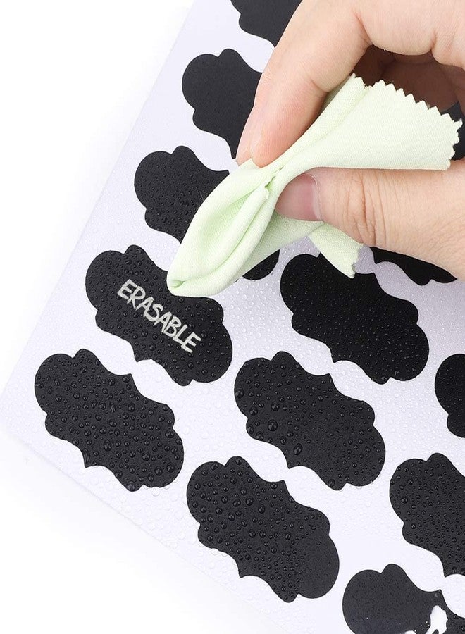 SLGIFT 168 Pieces Waterproof Chalkboard Labels with Pencil Reusable Blackboard Stickers for Jars, Canisters, Jars, Scrapbooking, Food Storage Labels, Weddings (4cm x 2.5cm, Black) - Image 3