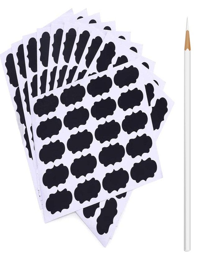 SLGIFT 168 Pieces Waterproof Chalkboard Labels with Pencil Reusable Blackboard Stickers for Jars, Canisters, Jars, Scrapbooking, Food Storage Labels, Weddings (4cm x 2.5cm, Black) - Image 1