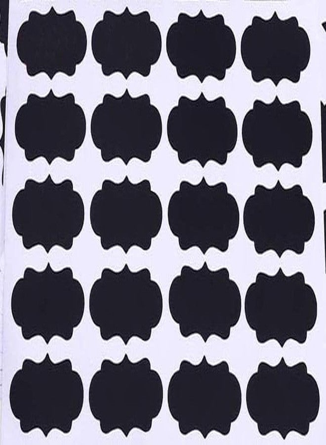 SLGIFT 168 Pieces Waterproof Chalkboard Labels with Pencil Reusable Blackboard Stickers for Jars, Canisters, Jars, Scrapbooking, Food Storage Labels, Weddings (4cm x 2.5cm, Black) - Image 2