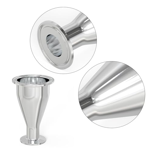TAISHER 2PCS 304 Stainless Steel 2" Tube OD x 1" Tube OD Reducer Sanitary Pipe Fittings 2" Tri Clamp 64MM x 1.5" Tri Clamp 50.5MM Ferrule Flange with 4PCS Silicone Gaskets - Image 3