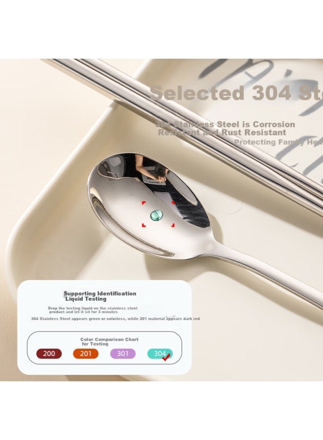 GRASEY Guangyi Cartoon Portable Cutlery Set 304 Stainless Steel Spoon And Chopsticks Three-piece Set Student Take-out Gy1340 - Image 4