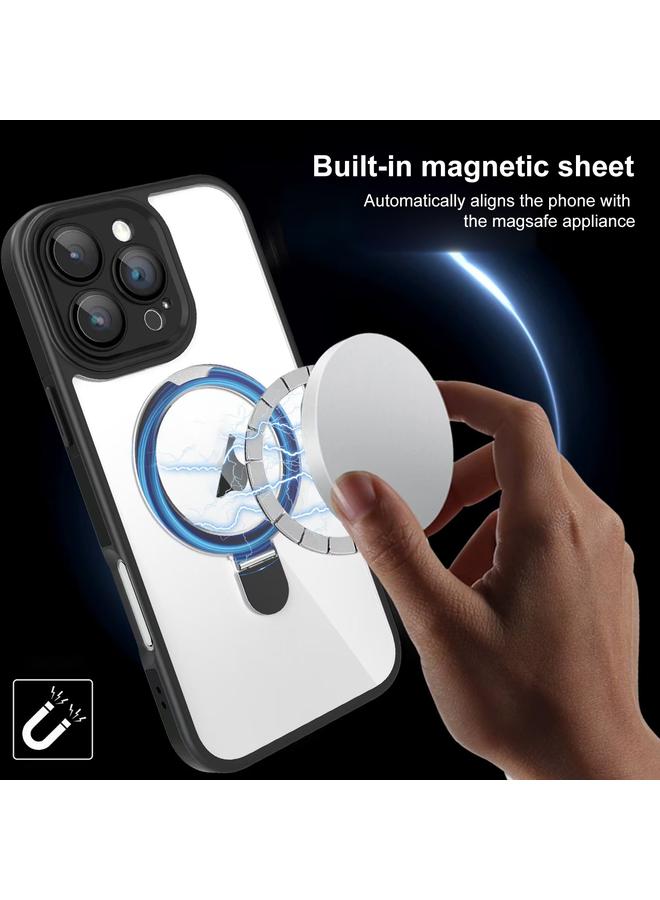 S-TOP Case For iPhone 13 Pro Full Coverage Lens Film MagSafe Holder Transparent Phone Case - Image 4