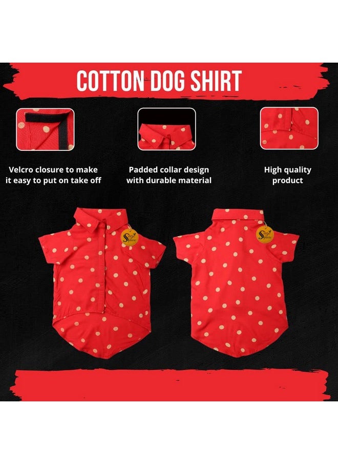 Sage Square Funky Soft Material Dog Shirt | Cool/Funky Print Pet | Soft Light Weight | Comfortable & Breathable Dog Clothing | Trendy Vest Outfit (Large - 20 Inch) (Polka Red)  - Image 3