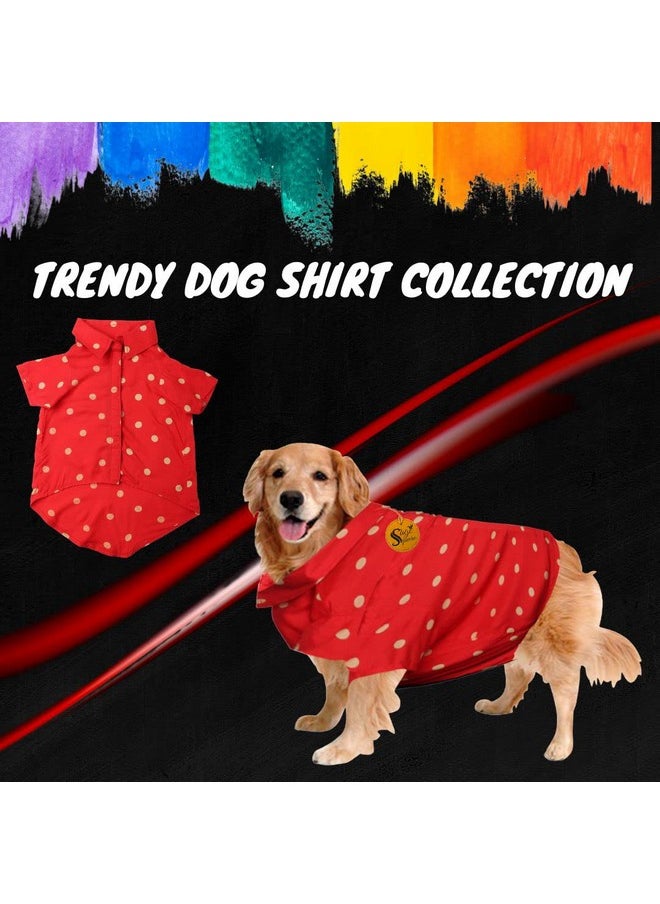Sage Square Funky Soft Material Dog Shirt | Cool/Funky Print Pet | Soft Light Weight | Comfortable & Breathable Dog Clothing | Trendy Vest Outfit (Large - 20 Inch) (Polka Red)  - Image 2
