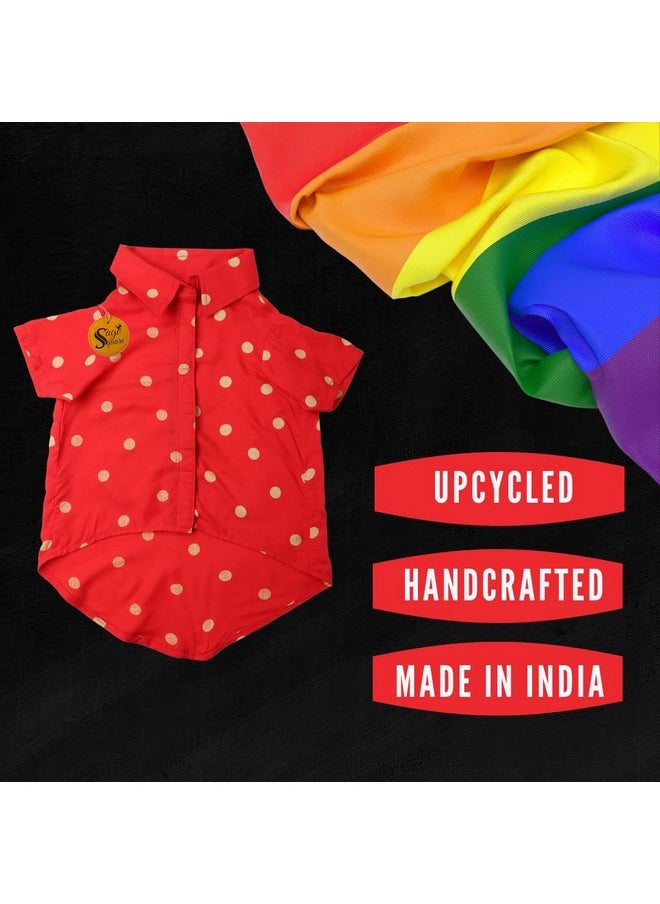 Sage Square Funky Soft Material Dog Shirt | Cool/Funky Print Pet | Soft Light Weight | Comfortable & Breathable Dog Clothing | Trendy Vest Outfit (Large - 20 Inch) (Polka Red)  - Image 4