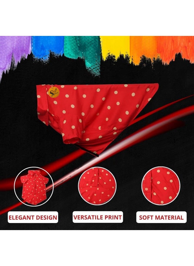 Sage Square Funky Soft Material Dog Shirt | Cool/Funky Print Pet | Soft Light Weight | Comfortable & Breathable Dog Clothing | Trendy Vest Outfit (Large - 20 Inch) (Polka Red)  - Image 5