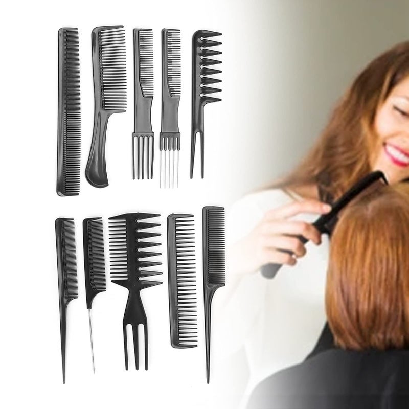 Professional Hair Styling Comb Set 10pcs Salon Anti Static Hairdressing Combs for Barbers - Image 5