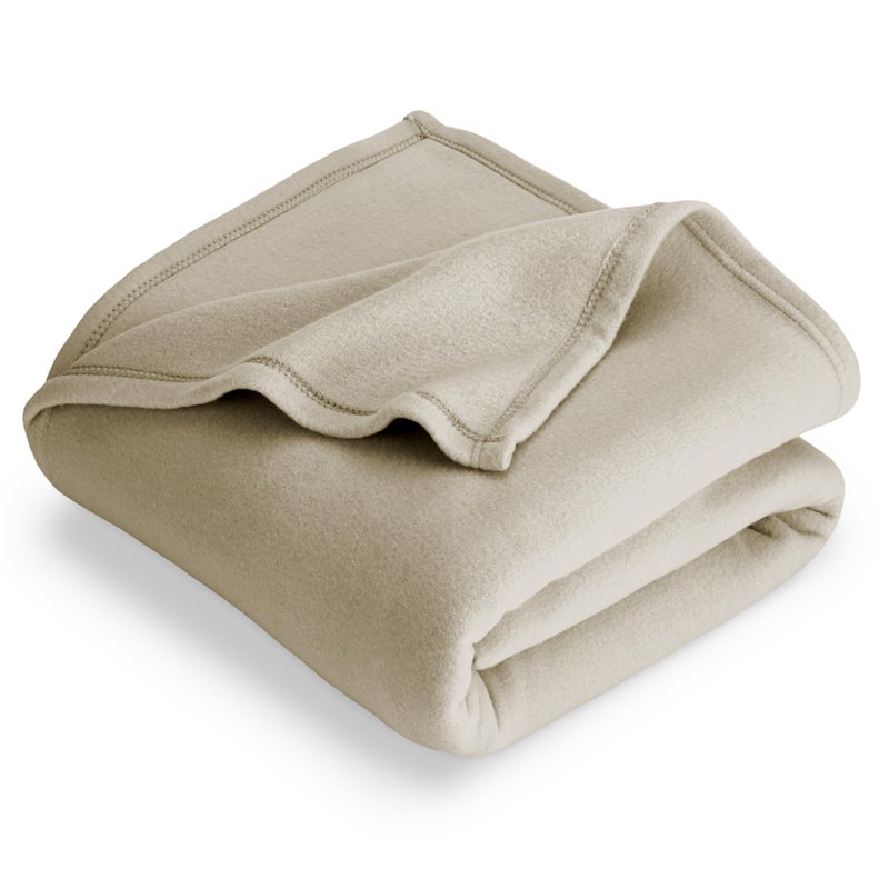 Bare Home Polar Fleece Blanket - King Blanket - Oyster - Warm & Cozy - Premium Fleece Blanket - Blanket for Bed, Sofa, Camping, Travel and Cold Nights - Lightweight Blanket (King, Oyster) - Image 1