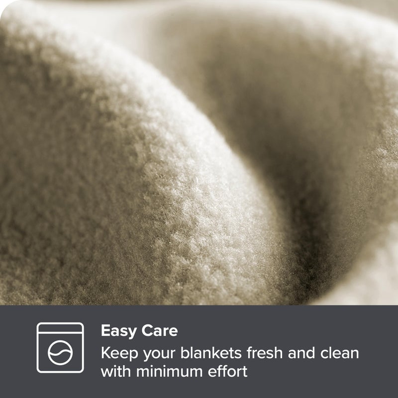 Bare Home Polar Fleece Blanket - King Blanket - Oyster - Warm & Cozy - Premium Fleece Blanket - Blanket for Bed, Sofa, Camping, Travel and Cold Nights - Lightweight Blanket (King, Oyster) - Image 4