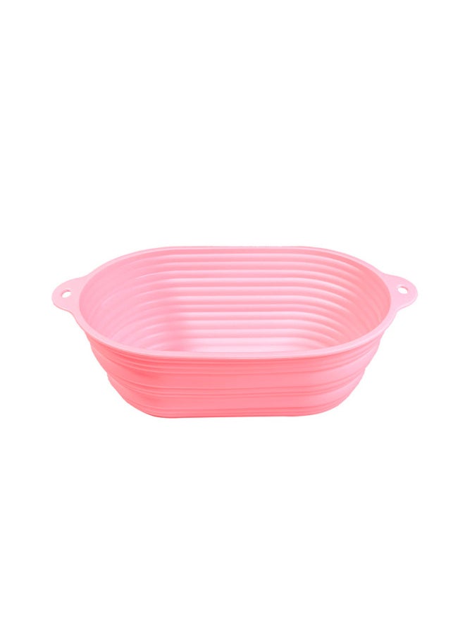 Generic - Explosion Silicone Bread Fermentation Bowl Food Grade High Temperature Resistant Toast Cake Container Bread Fermentation Basket-Specifications:Grey-Capacity:Oval - Image 1