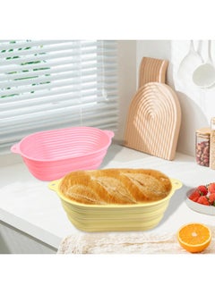 Explosion Silicone Bread Fermentation Bowl Food Grade High Temperature Resistant Toast Cake Container Bread Fermentation Basket-Specifications:Grey-Capacity:Oval