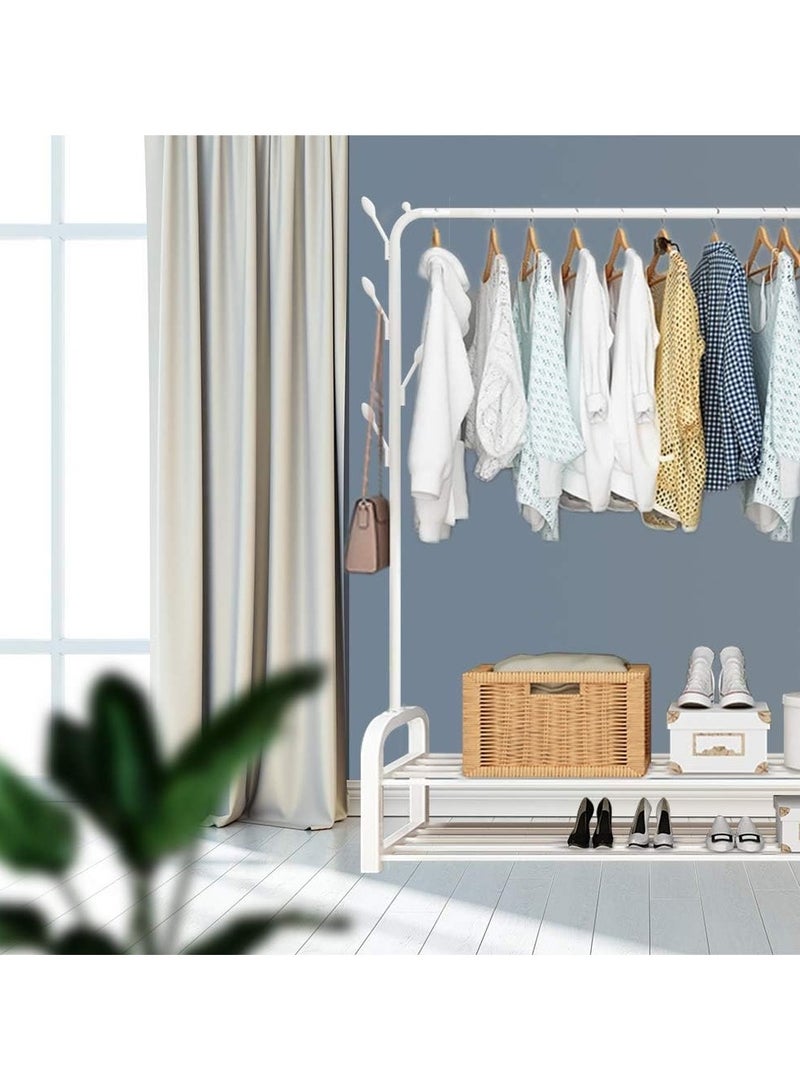 DubaiGallery Double Garment Clothes Rack Wire Shelving Stand Bedroom Coat Clothing Rack - Image 4