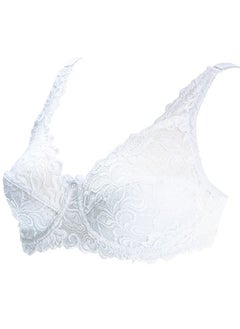 Loquat Solid Color Ultra Thin Large Size Lace Bra Women's Underwear White 