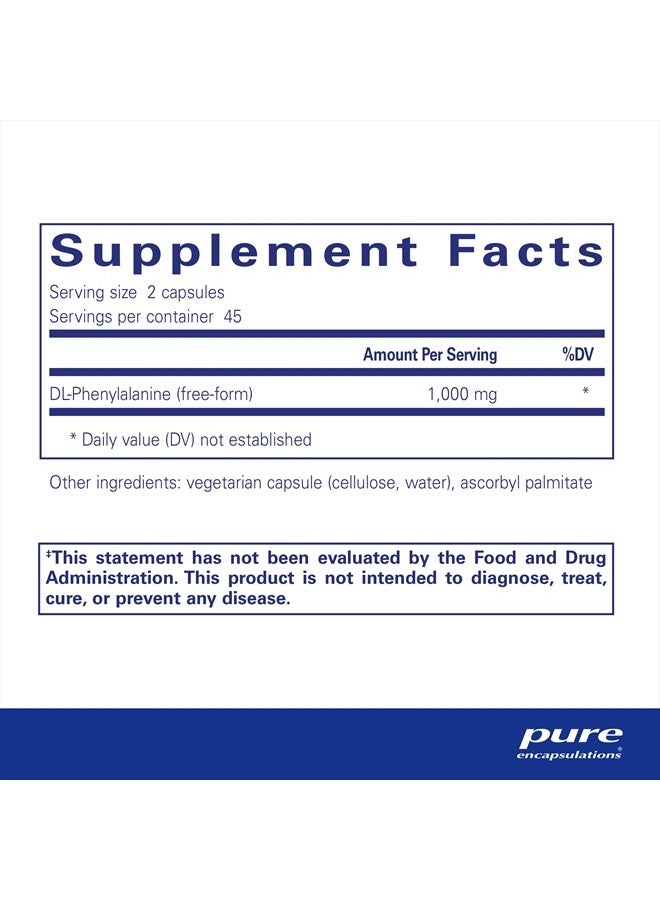 Pure Encapsulations DL-Phenylalanine | Amino Acid Supplement for Memory and Focus, Joints, Muscles, and Cognitive Support* | 90 Capsules - Image 2