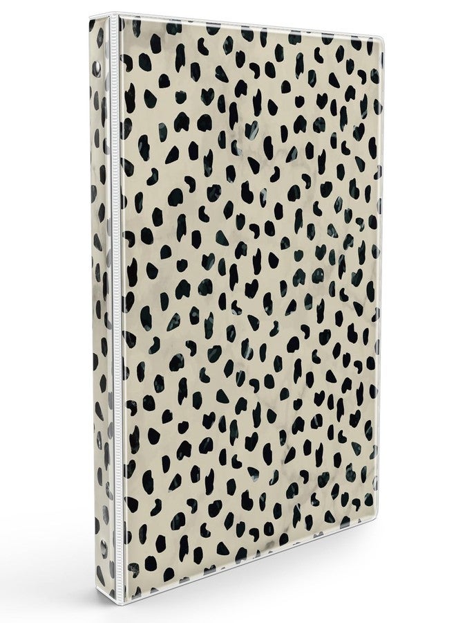 Eyrozill Leopard 3 Ring Binder 1 Inch, Decorative Recipe Binders Organizer, Client Records with Clear Interior Pockets for Letter-Size(11" x 8.5") Paper, PVC Cover (Leopard) - Image 1