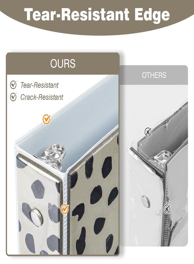 Eyrozill Leopard 3 Ring Binder 1 Inch, Decorative Recipe Binders Organizer, Client Records with Clear Interior Pockets for Letter-Size(11" x 8.5") Paper, PVC Cover (Leopard) - Image 3