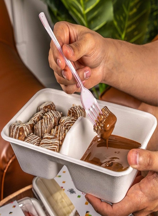 Tinsky 100 قطعة شوكات بلاستيكية وردية disposable قوية شوكات أدوات مائدة بلاستيكية بالجملة أدوات مائدة للاحتفالات أعياد الميلاد حفلات الزفاف الاستخدام اليومي - Image 4