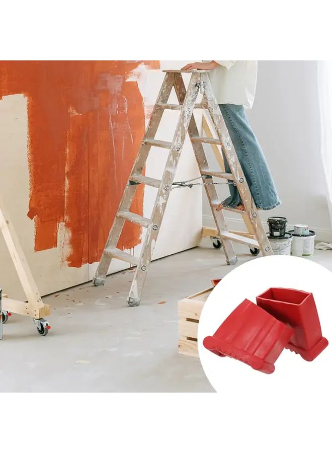 4 قطع أقدام سلم قابلة للطي مقاومة للانزلاق، وسادات مطاطية للأرجل، أغطية مثبتة، وسادات تثبيت للأرجل، واقيات للأرضيات - Image 4