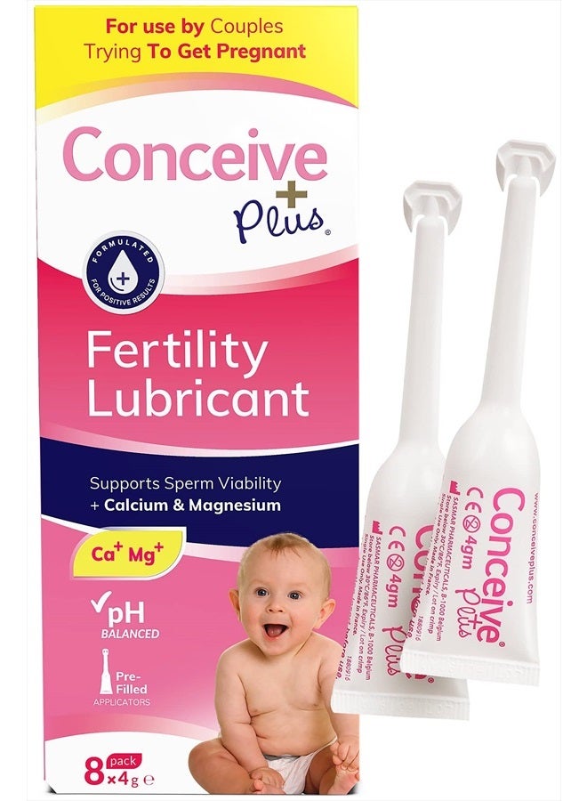 Conceive Plus زيت ترطيب الخصوبة كونسييف بلس - للنساء اللواتي يحاولن الحمل، 8 × 4 جرام من أدوات التطبيق المعبأة مسبقًا - Image 1