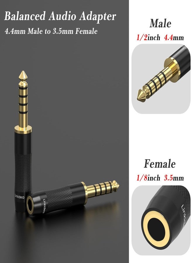 Linkidea محول صوتي متوازن ذكر 4.4 مم إلى 3.5 مم من لينكيديا متوافق مع سوني NW-ZX507 DMP-Z1 NW-ZX300A NW-WM1Z TA-ZH1ES، FIO M11، Lotoo PAW6000، HIFIMAN R2R2000 مشغل الصوت - Image 2