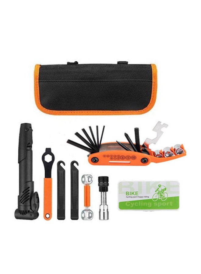 COYO Bicycle Repair Bag With Tire Pump, Portable Tool Kit for Camping Travel - Bike Glueless Patches, Maintenance Essentials All in One Safety Kit - Image 1