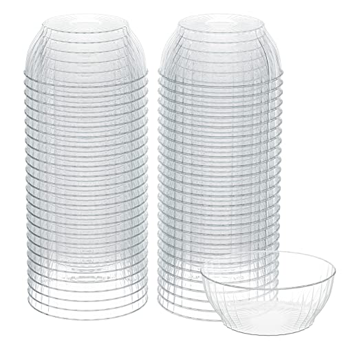 R-Kay 6 Oz Clear Plastic Small Bowls - 50 Pack Disposable Heavy Duty Dessert Bowls With Ice Cream and Salsa (6 OZ, 50 Count) - Image 1