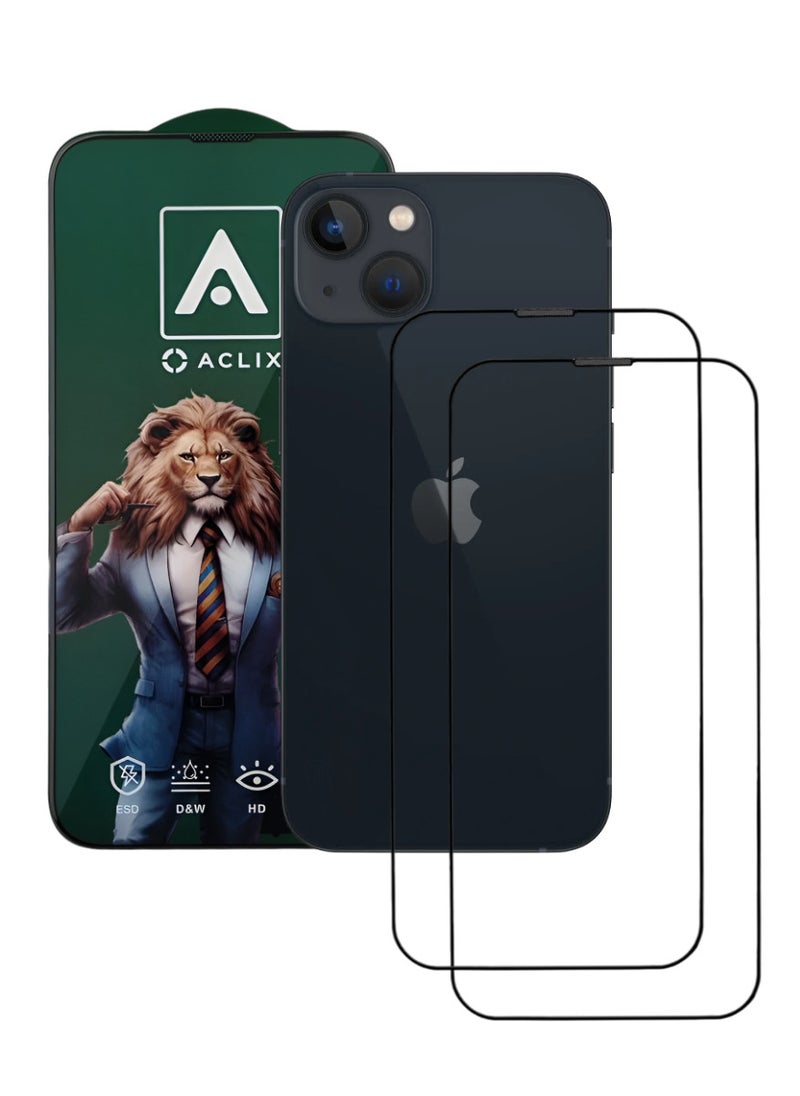 ACLIX 2 Pieces Antistatic ESD Dustproof Premium Quality High Definition Tempered Glass Screen Protector Designed For  iPhone 13 - Image 1
