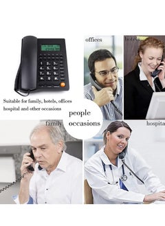 Generic Corded Telephone for Desk Wired Landline Desktop House Phone with Speaker Seniors Caller ID Single Line Integrated Call Blocking Home Office Hotel Black  - Image 3