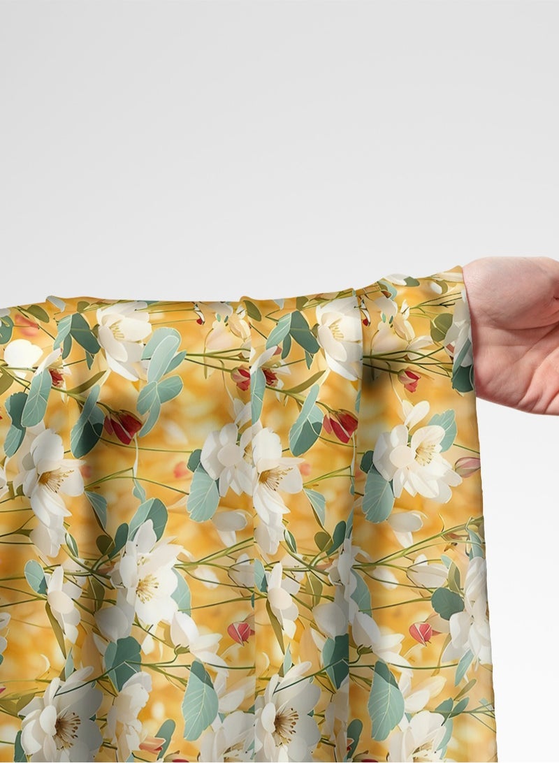 فيلاتو Ø¬Ù„Ø§Ø¨ÙŠØ© Ù…Ø®ÙˆÙŠØ± Ø§Ù„Ù„ÙŠÙ„ Ø¹Ø±Ø§Ù…Ù†ÙŠØŒ Ù‚Ù…Ø§Ø´ Ø­Ø±ÙŠØ± Ø¨Ø§Ù„ÙŠØ§Ø±Ø¯Ø©ØŒ Ø²Ù‡ÙˆØ± Ø°Ù‡Ø¨ÙŠØ© Ø¨ÙŠØ¶Ø§Ø¡ØŒ Ø®ÙŠØ§Ø·Ø©ØŒ Ø¹Ø±Ø¶ 58 Ø¨ÙˆØµØ© - Image 1