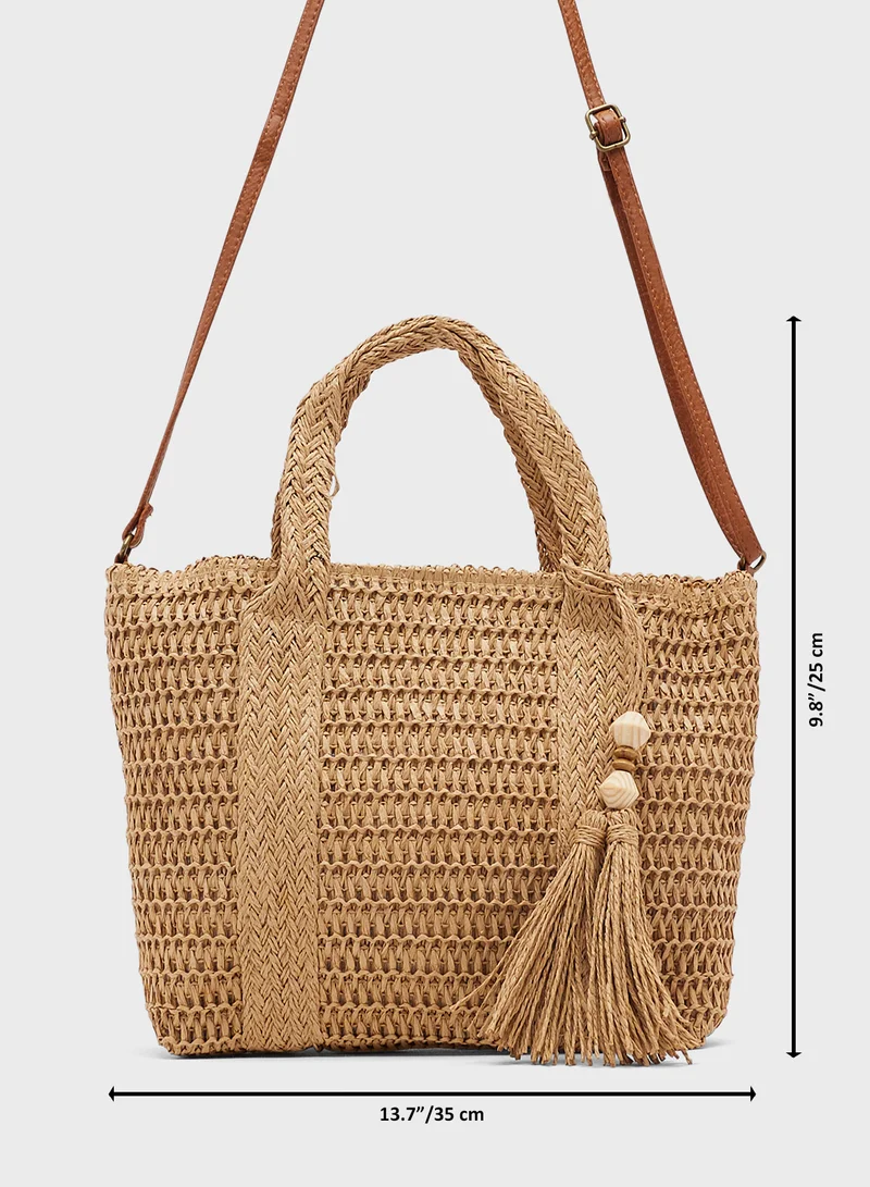Ginger Raffia Woven Tote
