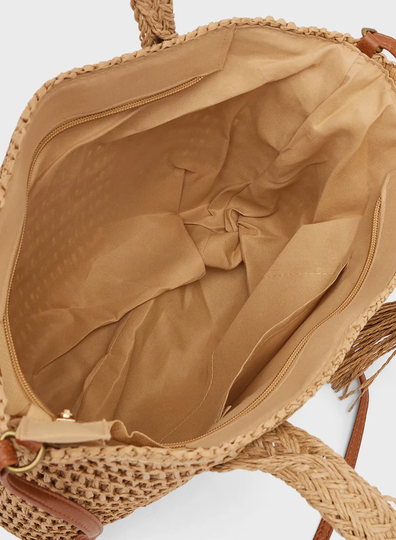 Ginger Raffia Woven Tote