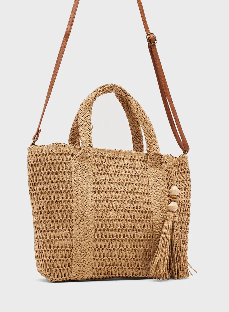 Ginger Raffia Woven Tote