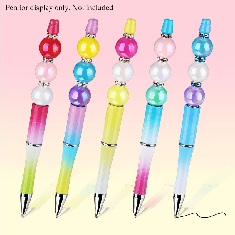 Funtopia 232pcs Beads for Pens, Funtopia Acrylic Focal Beads for Beadable Pens, 16mm Rainbow Chunky Bubblegum Bead with Rondelle Spacer Bead for Keychains DIY Craft Bracelets - Image 2