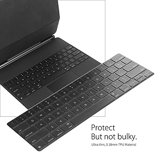 Digi-Tatoo [No Function Keys] Keyboard Cover Compatible with Apple iPad Air 13 inch (M2)/ iPad Pro 12.9 inch (6th, 5th, 4th, 3rd Generation) Magic Keyboard - Ultra Thin, Clear TPU Material - Image 3