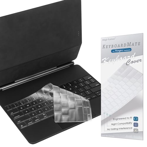 Digi-Tatoo [No Function Keys] Keyboard Cover Compatible with Apple iPad Air 13 inch (M2)/ iPad Pro 12.9 inch (6th, 5th, 4th, 3rd Generation) Magic Keyboard - Ultra Thin, Clear TPU Material - Image 1