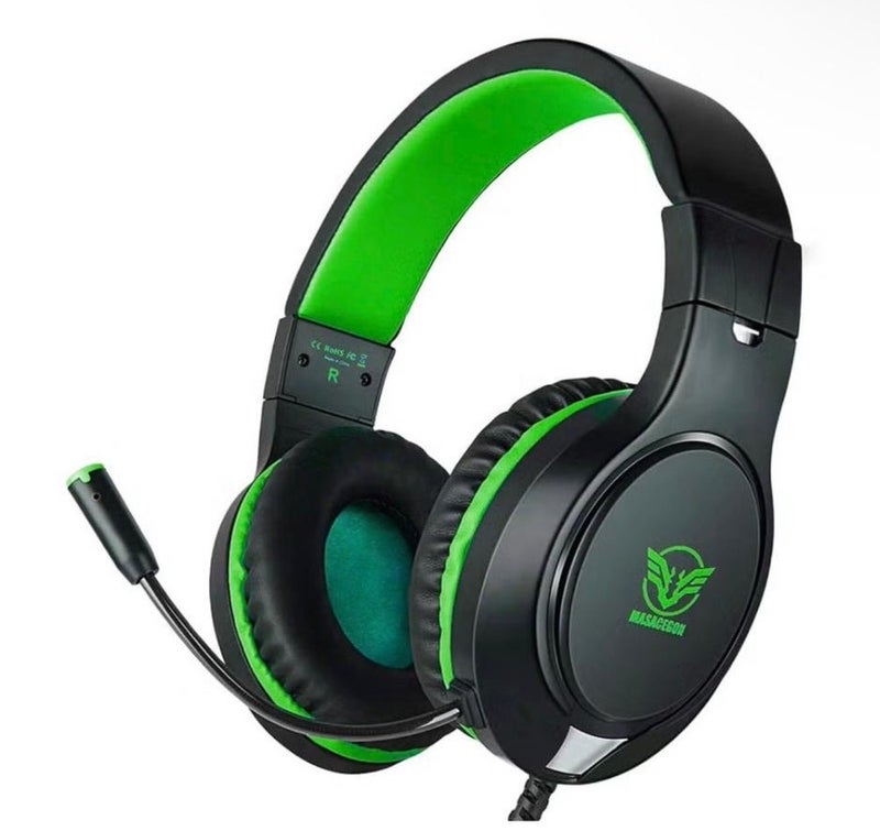 MASACEGON H-10 Wired Gaming Headset for PS5, PS4, Xbox One, Nintendo Switch & PC – Immersive Stereo Bass Sound Gaming Headphone with Noise Reducing Mic, Soft Over-Ear Comfort Fit - Image 1