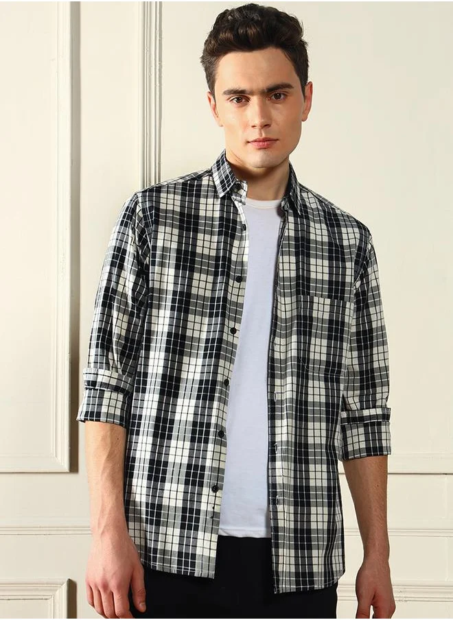 دينيس لينغو Checked Long Sleeves Casual Shirt