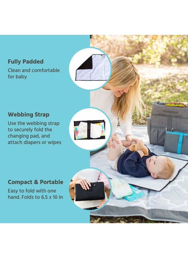 J.L. Childress Full Body Portable Changing Pad - Baby Diaper Changing Pad for Travel - Padded, Waterproof, Foldable - Extra-Large 19" x 30" - Black  - Image 2